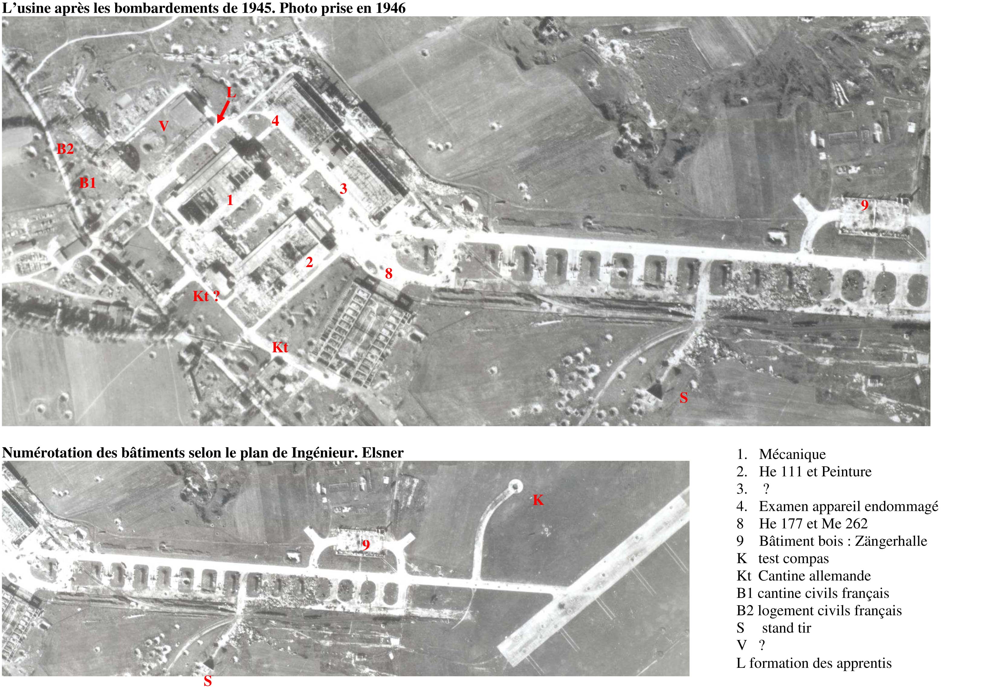 Plan d el'usine d'aviation EGER après les bombardements 1945